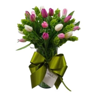 Tulipanes Barcelona y Blanco
